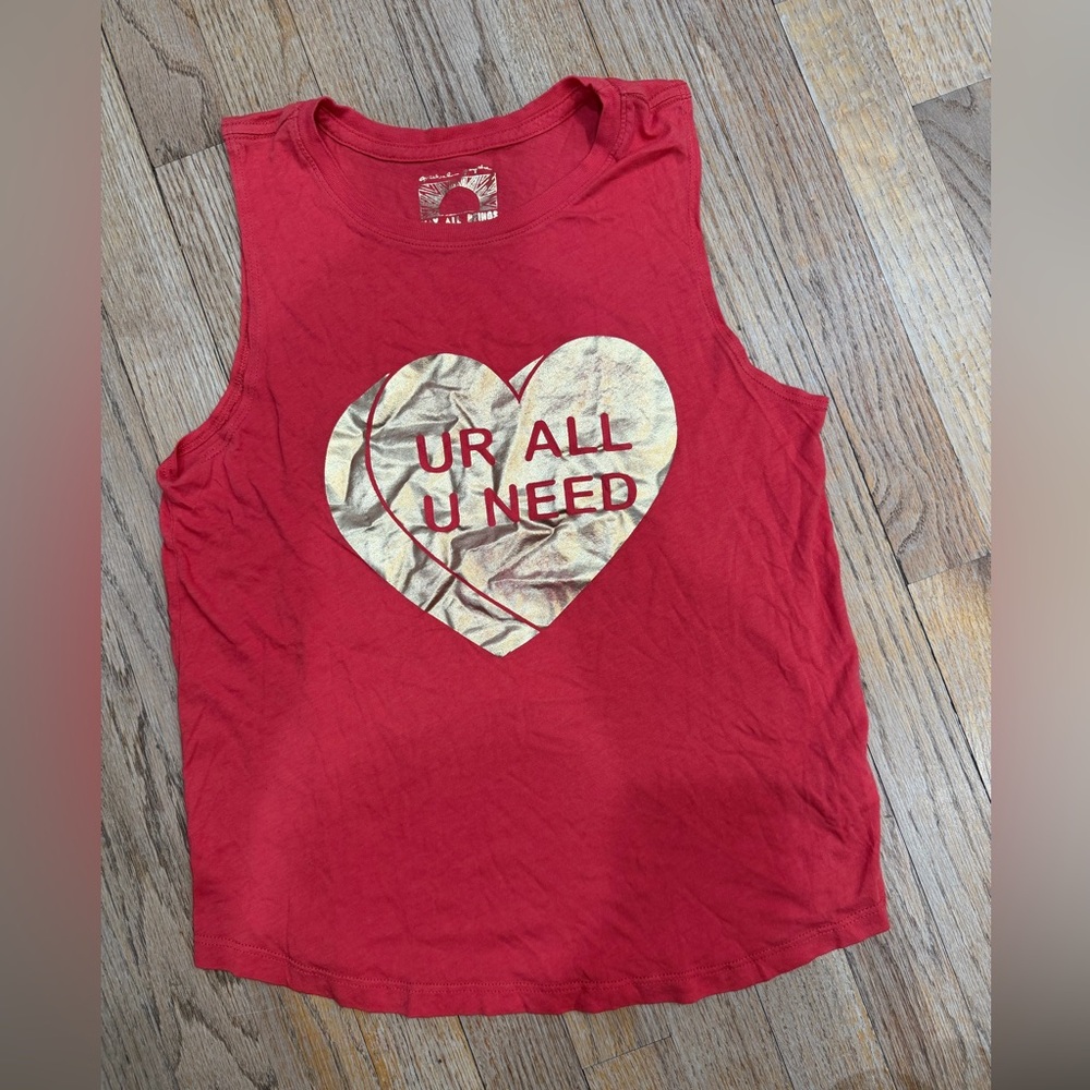 Spiritual Gangster Red Tank Top with Gold Heart
